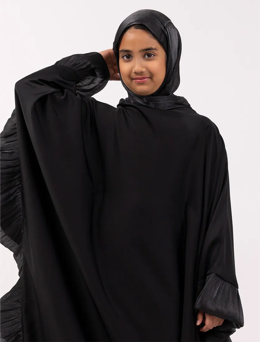 Black Girls Organza Trim Kaftan